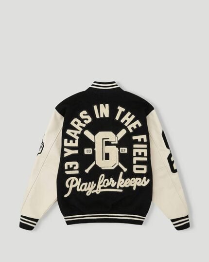 Geedup 13YR PFK Varsity Jacket Black Cream