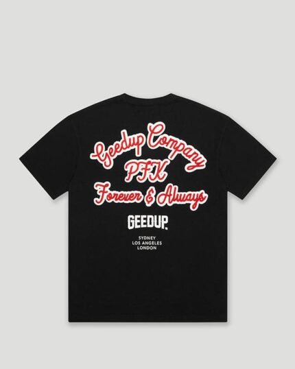 Geedup Company T Shirt Black Red