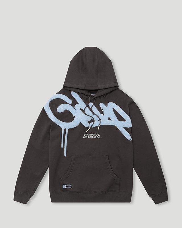 Geedup Handstyle Hoodie Graphite Pale Blue Geedup Handstyle Hoodie Graphite Pale Blue
