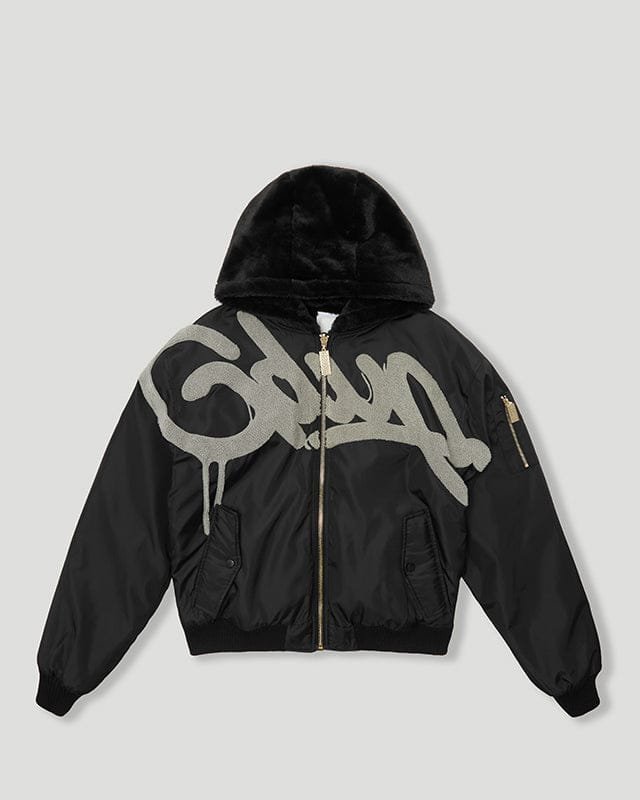 Geedup Handstyle Team Logo Bomber Black White Geedup Handstyle Team Logo Bomber Black White