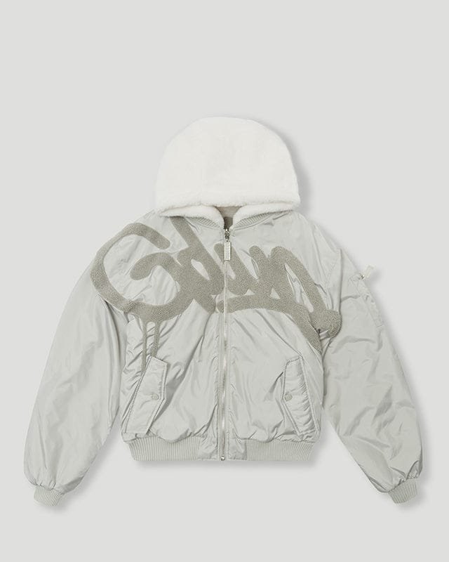 Geedup Handstyle Team Logo Bomber Grey White Geedup Handstyle Team Logo Bomber Grey White