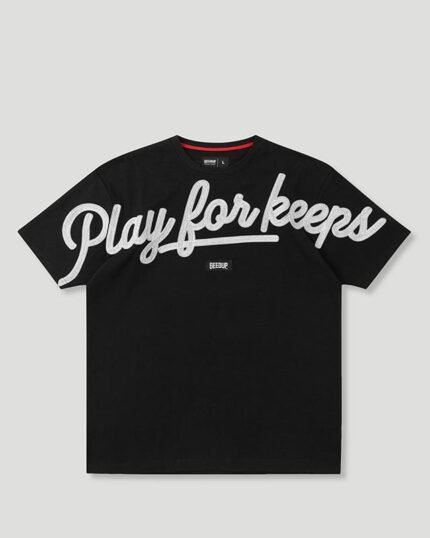Geedup PFK Script T Shirt Black White