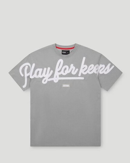 Geedup PFK Script T Shirt Grey White