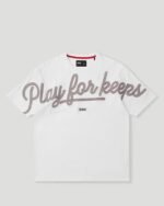Geedup PFK Script T Shirt White Grey