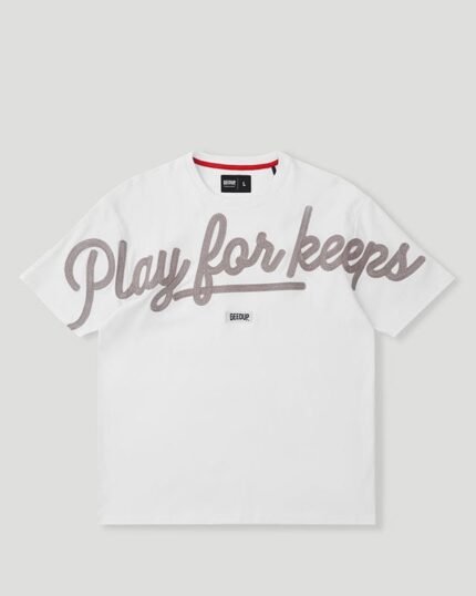 Geedup PFK Script T Shirt White Grey