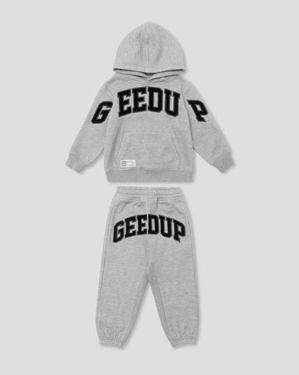 Geedup Team Logo Kids Tracksuit Grey