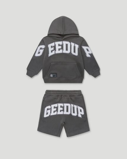 Geedup Team Logo Tracksuit Asphalt Grey Kids